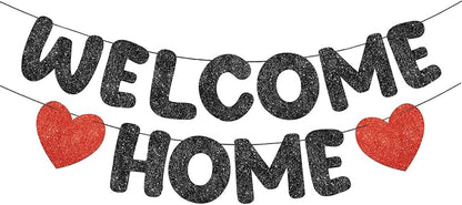 Fulmoon Pre Strung Welcome Home Banner Glitter Funny Welcome Sign by Fulmoon