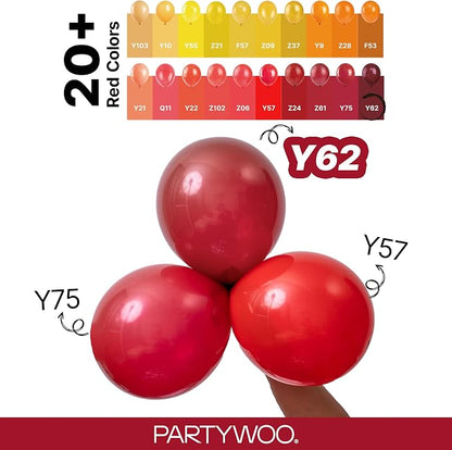 PartyWoo Burgundy Balloons 100pcs Dark Chestnut Red Maroon Color | 18 12 10 5 - Image 4