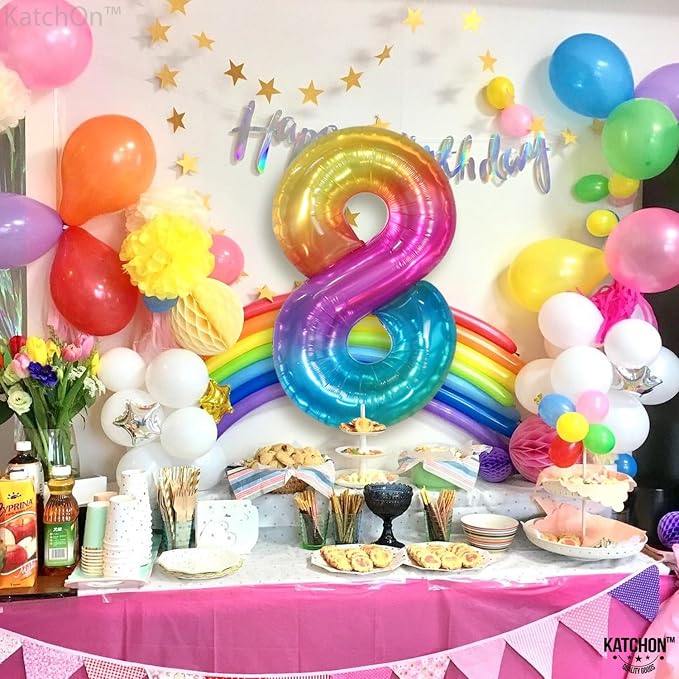 KatchOn Giant Rainbow Number 8 Balloon - Image 5
