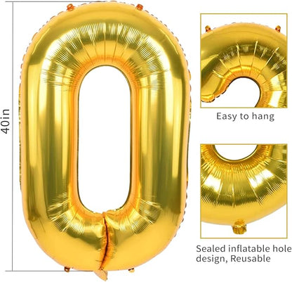40 Inch Gold 25 Balloon Numbers, 25th Birthday Party Decorations | Large Self - Image 3