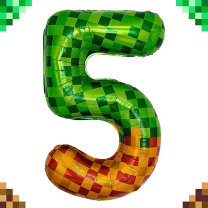 Pixel & TNT Theme 40in Giant Number Balloons - Image 7