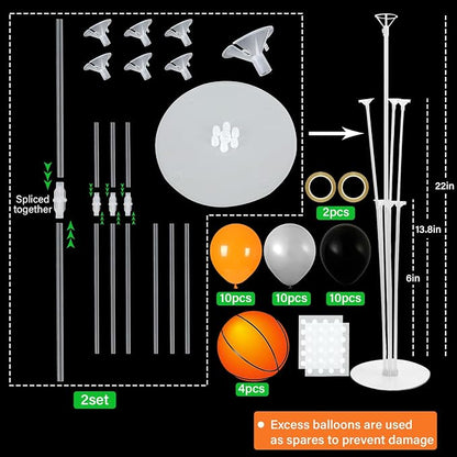 4 Sets Basketball Party Balloons Stand Kit - Image 2