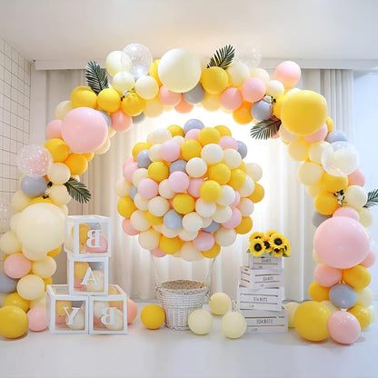 9.2FT Wedding Arch Round Backdrop Stand Large Circle Balloon Arch | White Metal - Image 3