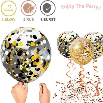 Zesliwy Black Gold Confetti Balloons 50 pack - Image 4