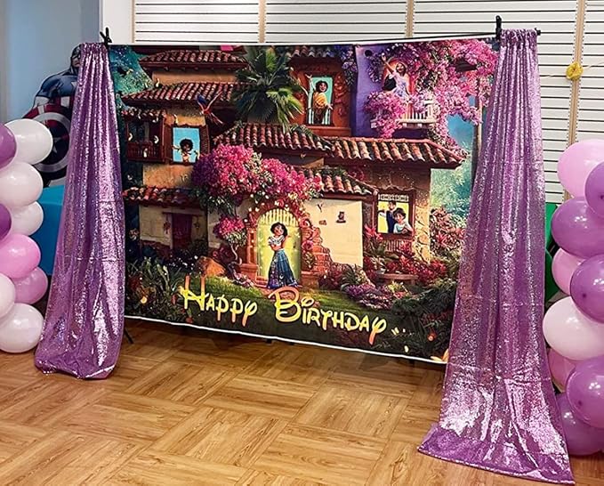 Poise3EHome Lavender Sequin Backdrop Curtain, 4 Panels 2FTx8FT Glitter - Image 8