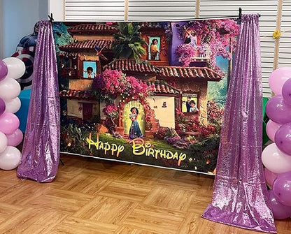 Poise3EHome Lavender Sequin Backdrop Curtain, 4 Panels 2FTx8FT Glitter - Image 8