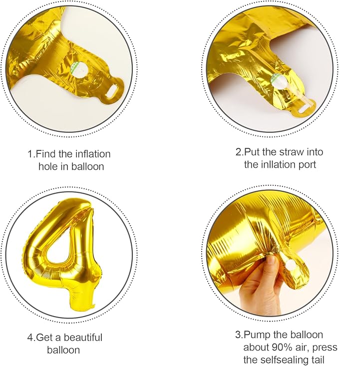 Numbers 30 Balloon 40Inch Gold Balloons - Image 6