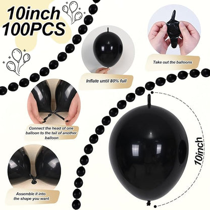 Black Linking Balloons, Quick Link Balloons - Image 2