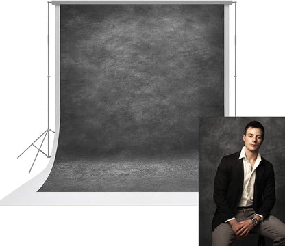 UrcTepics 8x16ft Dark Grey Abstract Textured Backdrop. Personal Headshot by UrcTepics