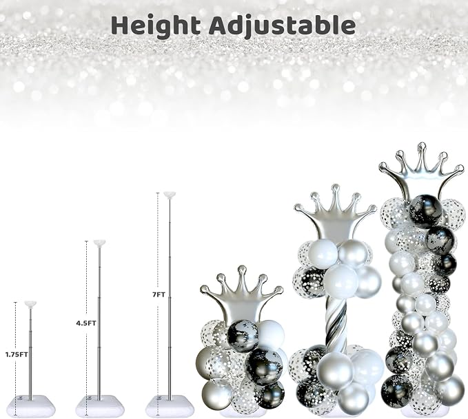 SINBEE Balloon Arch Stand, Balloon Arch Kit of 2, 7 Feet Height Adjustable - Image 3