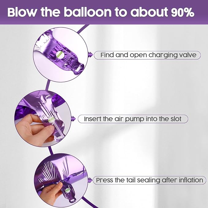 8 Balloon - Purple Birthday Number Balloons, 40 Inch Decorations Men Women | - Image 6