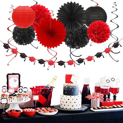 Black Red Graduation Party-Decorations Garland - Image 5