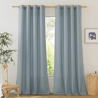 NICETOWN Rustic Linen 132 inch Long Curtains by NICETOWN