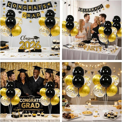 4 Set Black Gold Balloons Stand Kit, Balloon Centerpieces - Image 7