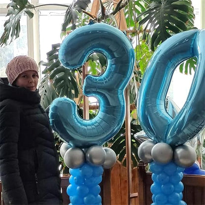 3rd Birthday Number Balloons for Kids, 40 Inch Foil Number 3 Balloons, Pastel - Image 7