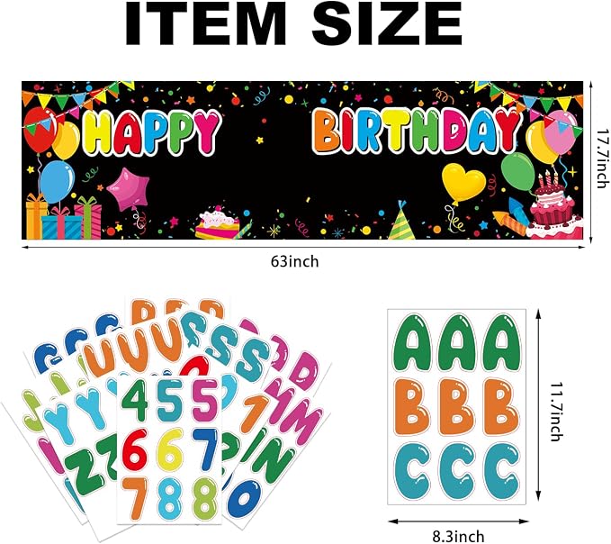Personalized Birthday Banner For Party, Name And Ages DIY Banner Includes - Image 4