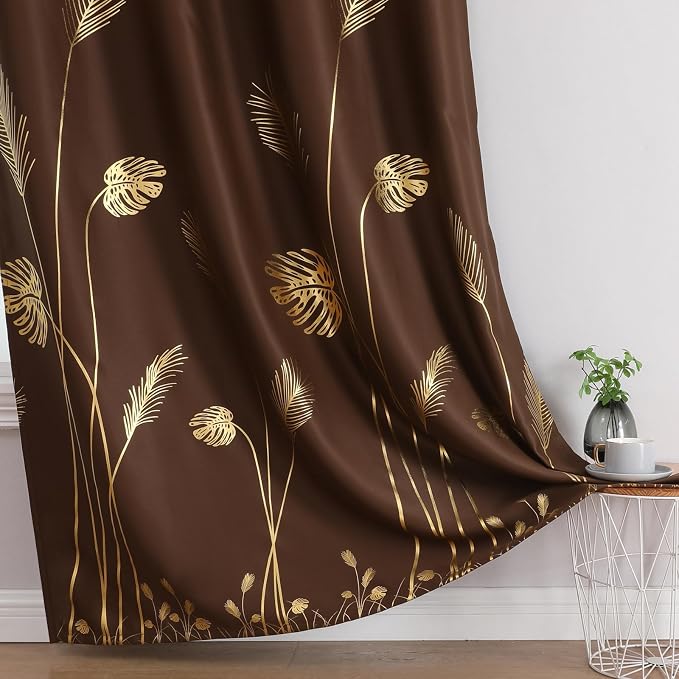 Brown Blackout Curtains for Living Room 102 Inches Long, Room Darkening Energy - Image 7