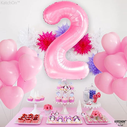 KatchOn Pink Number 2 Balloon 40 Inch 2nd Birthday Decorations - Image 8