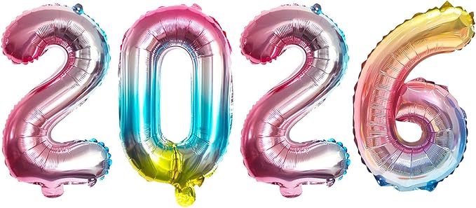 2026 Foil Number Balloons for 2026 New Year Eve Festival Party Supplies by GOER