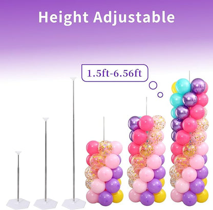 Pink Purple Blue Balloon Column Stand Kit Set of 2 - Image 6