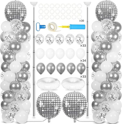 2 Sets Disco Ball Party Balloon Column Stand Kit by Naozinebi