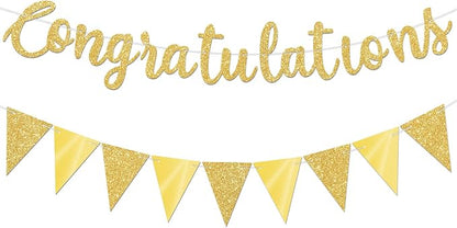 Glitter Gold Congratulations Banner by Unknown