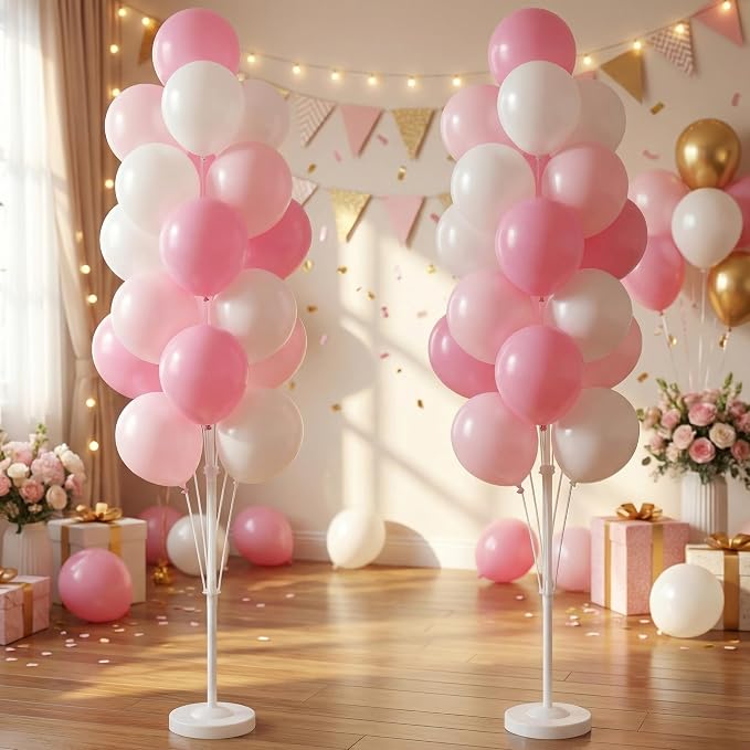 HIINS Baby Pink Chrome Balloon Column Kit Set of 2 - Image 7
