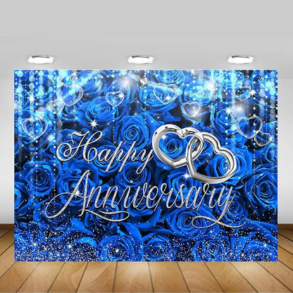 Mocsicka Happy Anniversary Backdrop Wedding Together Anniversary Party - Image 5