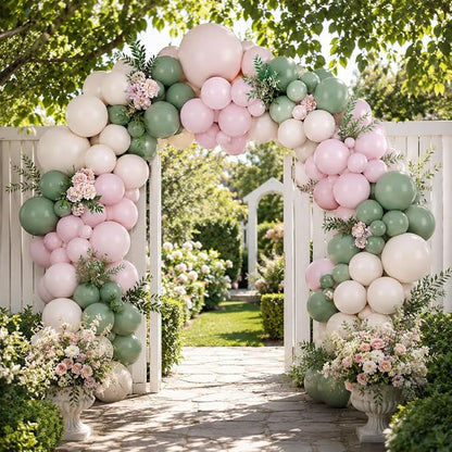 Dusty Pink and Green Balloon Arch Kit - Image 6