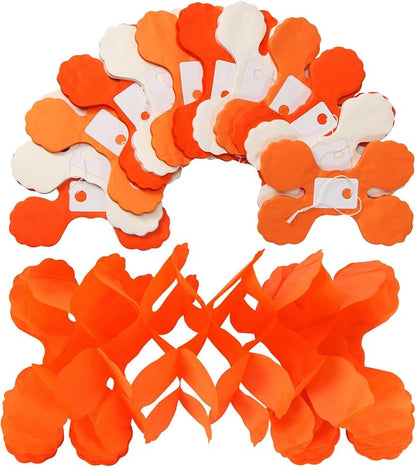 Orange Beige Fall Baby-Shower Party-Decorations Streamers Garland - 157Ft - Image 3