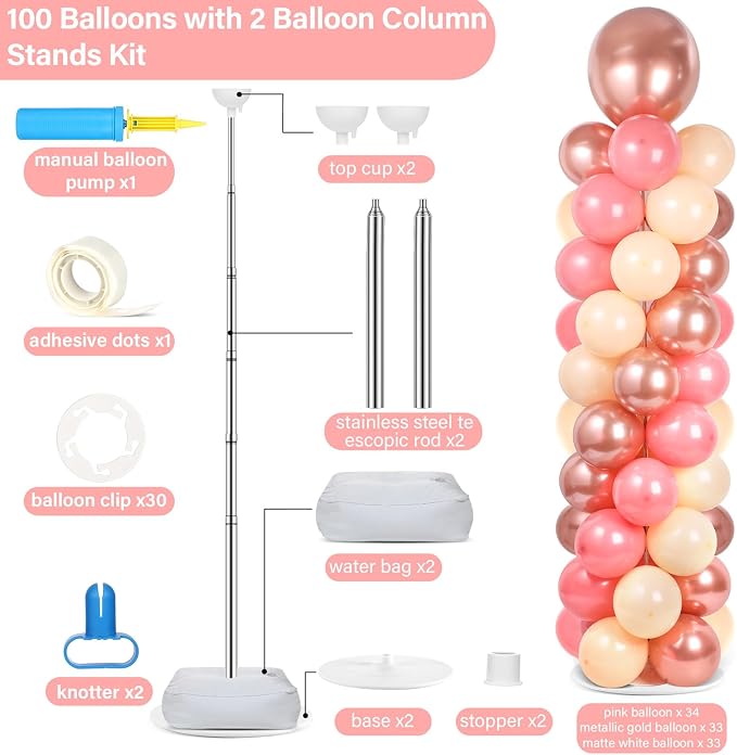 2 Sets Adjustable Balloon Column Stand Kit - Image 2
