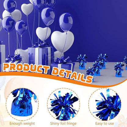 6 Pack Blue Balloon Weights Metallic Holder Anchors Balloon Holder Weights - Image 3