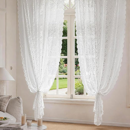 Anmao Vintage Lace Sheer Curtains 63 Inches Long - Image 7