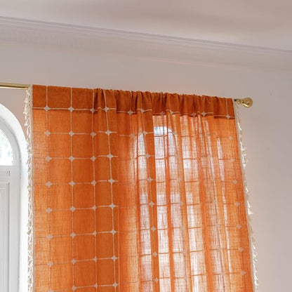 Sutuo Home Terracotta Boho Curtains - Image 3
