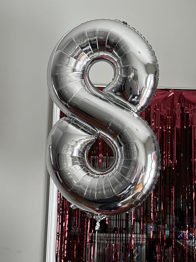40 Inch Silver Number 1 Balloon Birthday Party Decorations - Image 2