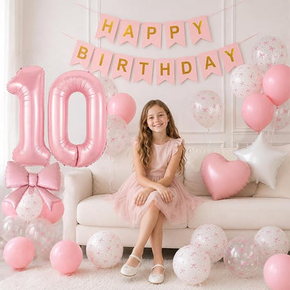 10th Pink Bow Party Decorations - Image 9