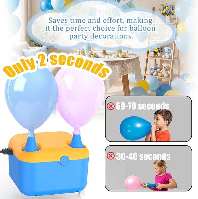 Electric Balloon Pump, 6 in1 Balloon Air Pump Fast Balloons Inflator | - Image 3