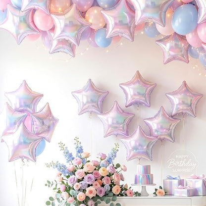 Iridescent Star Balloons, 18 Inches Star Balloon - Image 4