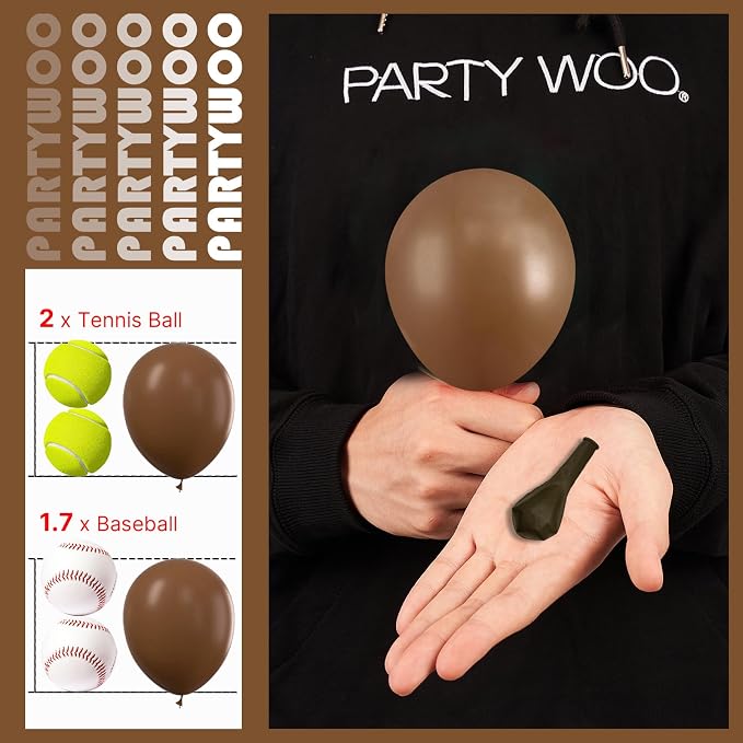 PartyWoo Brown Balloons 100pcs Boho Neutral Coffee Color 5 Inch | Balloons - Image 3