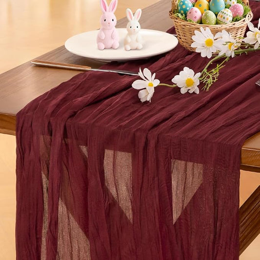 Cheesecloth Table Runner Summer Boho Wedding Birthday Party Home Decor | by Socomi