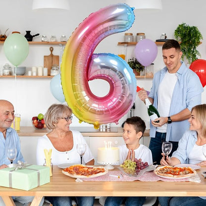 40 Inch Number Balloons 0-9 Rainbow Gradient Large Number 9 Balloons, Digital - Image 5