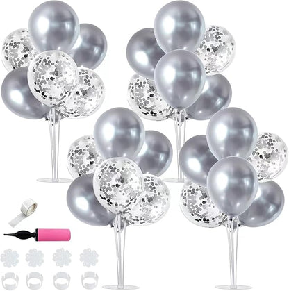 TONIFUL 4 Set Silver Balloon Stand Balloon Centerpiece by TONIFUL