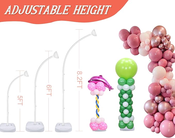 AerWo Balloon Arch Kit 8.2FT & 6FT, Free Bending Top Half Balloon Arch Stand - Image 5