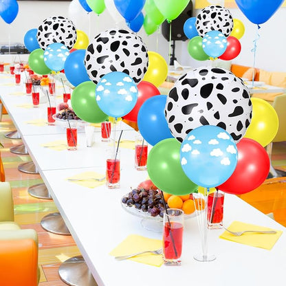 4 Sets Cartoon Birthday Party Decorations Table Centerpiece Red Yellow Blue - Image 5