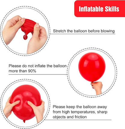 RUBFAC Red Balloons Different Sizes Red Balloon Arch Kit 154pcs | Premium Latex - Image 4