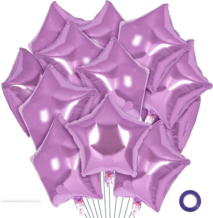20 Pcs Star Balloons, 18 Inch Purple Star Foil Balloons, Stars Shaped Balloon by YOTHORN