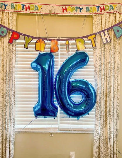 Number 0 Balloons 40 Inch Blue Birthday Balloons - Image 2