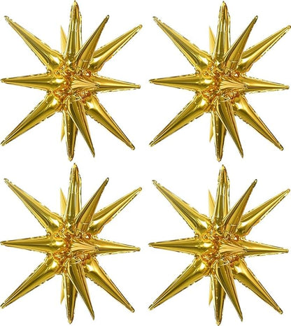 TONIFUL 4 Pcs Explosion Star Balloons Gold Foil Balloon Party Decorations | 22 by TONIFUL