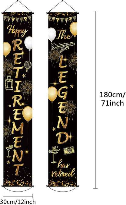 Boao Retirement Porch Sign Door Hanging Banner, Retirement Banner the Legend - Image 2