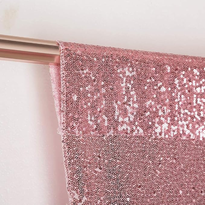 Poise3EHome Fuchsia Pink Sequin Backdrop Curtain, 2 Panels 2Ft x 8Ft Glitter - Image 7